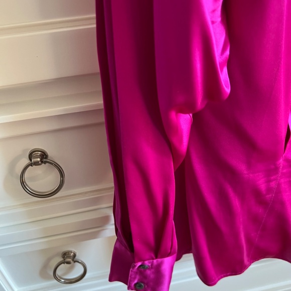 Vintage Baldanza Raspberry Silk Blouse, Size 6 - Picture 4 of 6